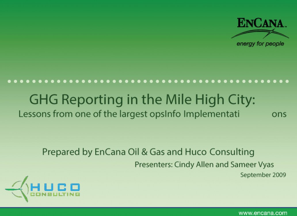 GHG Reporting: Implementation Best Practices