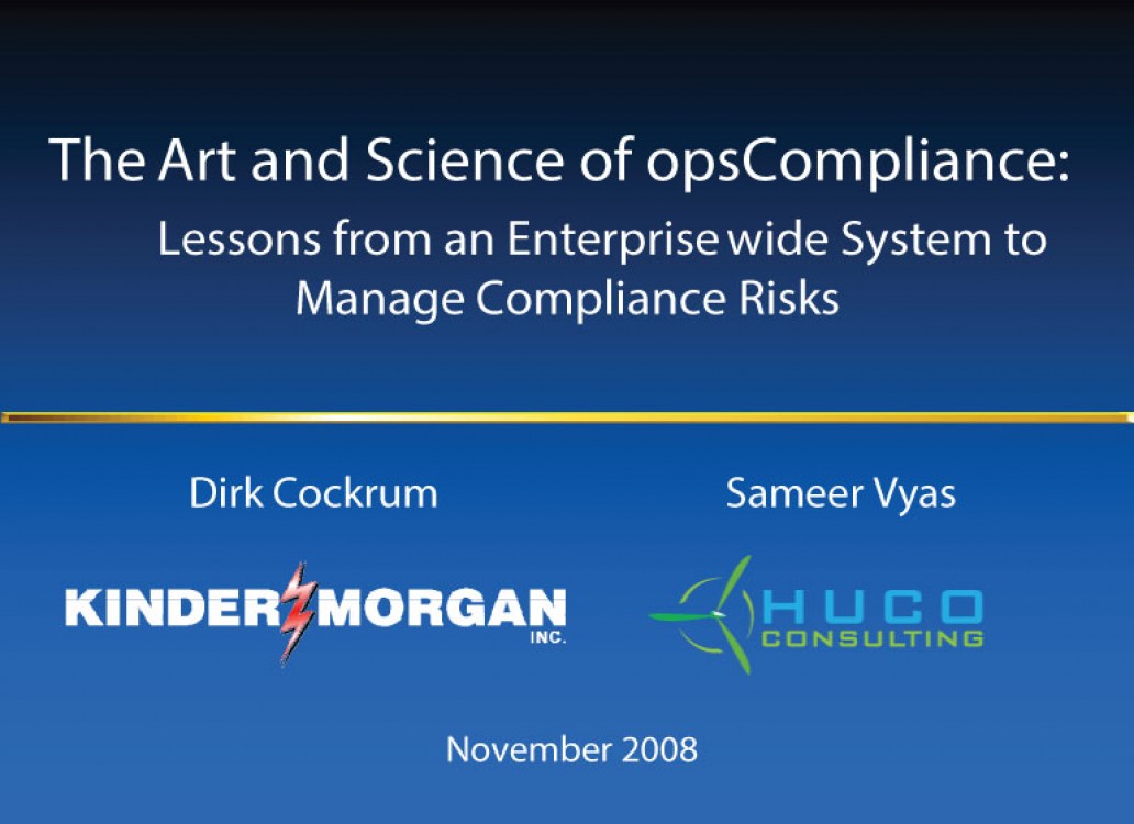 The Art and Science of Compliance