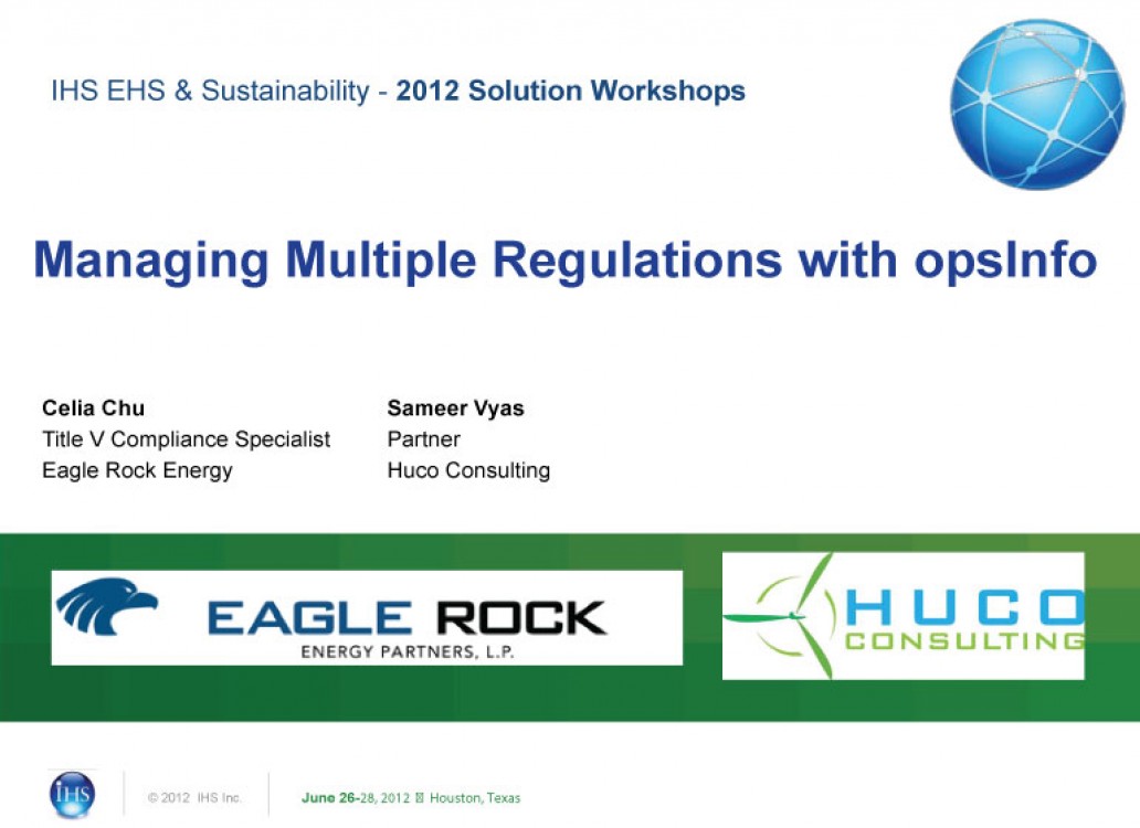 Managing Multiple Regs in an EMIS: Approach & Lessons Learned